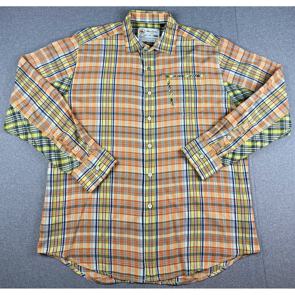 Robert Graham Mens XL Multicolor Plaid Long Sleeve Button-Up Shirt